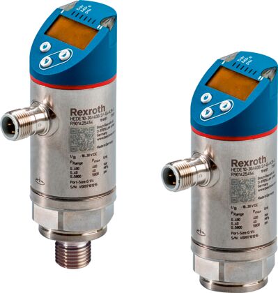 Electronic pressure switch with display, 2 switching outputs, pressure range 0 … 600 bar, connector 4-pole M12x1 A-coded, throttle element