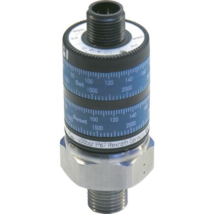 Electronic pressure switch, 2 antivalent switching outputs, pressure range 0 … 400 bar, connector 4-pole M12x1 A-coded