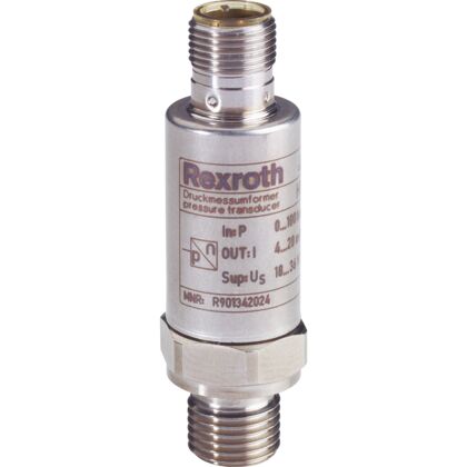 Датчики давления Pressure transducer with analog output 4 … 20 mA, pressure range 0 … 250 bar, connector 4-pole M12x1 A-coded, throttle element - артикул: R901466597