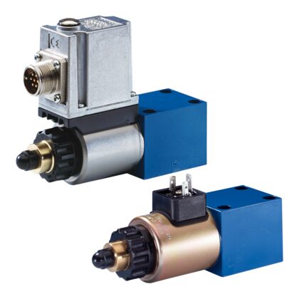 Size 6, P → T, electrical with external amplifier, 24 V DC