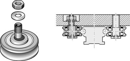 Accessories for cam roller guides The cam roller is characterized by the following product features: Format LEZ, size 52, steel CS, accuracy economic, load class FS