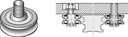 Accessories for cam roller guides The cam roller is characterized by the following product features: Format LZZ, size 52, steel CS, accuracy economic, load class FS