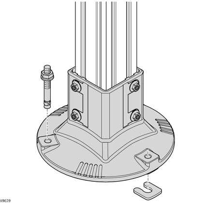 Foundation bracket Floor dowel length 80