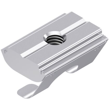 Swivel-in sliding block, with spring groove 10 steel, galvanized M5
