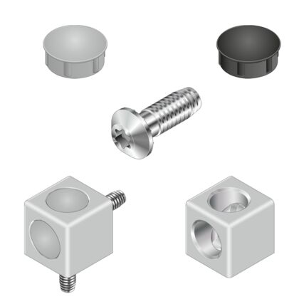 Cubic connector 40/2 set (standard)
