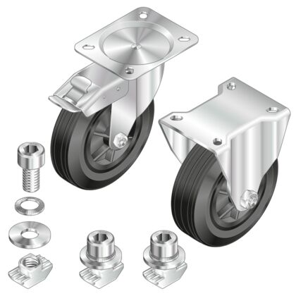Mounting kit for castor/trestle rollers Mounting kit for castor and trestle rollers