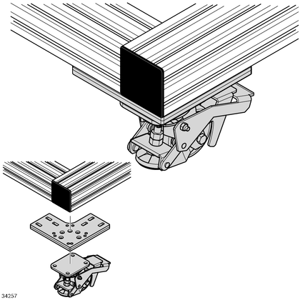 Lifting wheel Lifting wheel - Rotatable Pedal