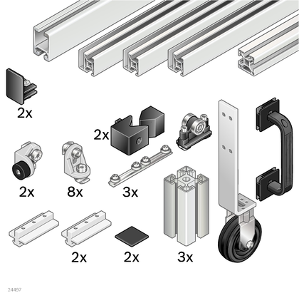 EcoSafe system door kit Sliding door without superstructure B1500 - артикул: 3842524165