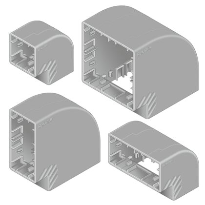 Aluminum cable duct, curve Curve HOR40x40, VER40x40