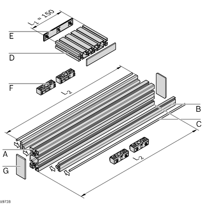 Cam roller guide LF6C, components Cover cap LF6C