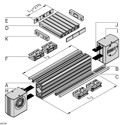 Cam roller guide LF20C, components Return head LF20C