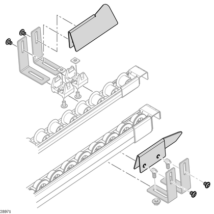 Insertion aid self-assembly elements Right and left guide plate including fastening screws