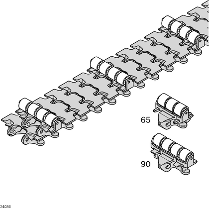 Roller cleated chain D20 Chain link for roller cleated chain D20 VFplus 65 - артикул: 3842546020