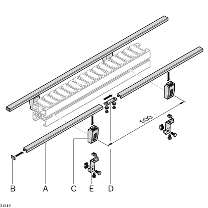 Lateral guide for workpiece pallets Lateral guide holder, 30x56x21.5 - артикул: 3842531552