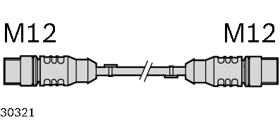 Accessories Connection cable M12 plug, straight, M12 socket, straight - артикул: 3842406193