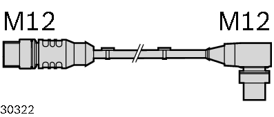 Accessories Connection cable M12 plug, straight, M12 socket, straight - артикул: 3842406166