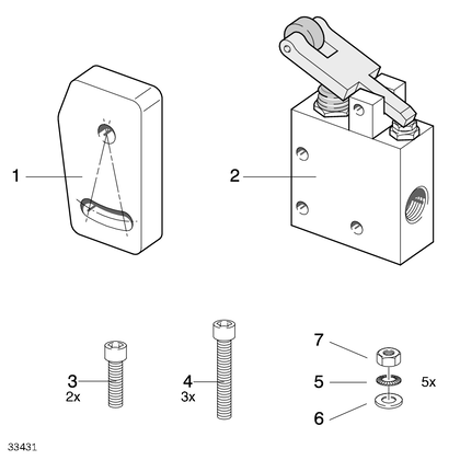 Components of lift positioning unit HP 2 empty - артикул: 3842211355