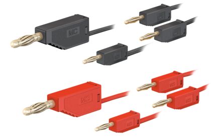 Cable set for command value/actual value measurement, 2 mm/2 mm and 2 mm/4 mm