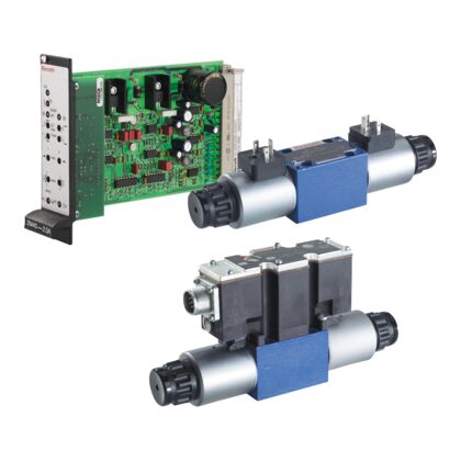 Редукционные клапаны, пропорциональные Size 6, P → A, P → B / A → T, B → T, electrical with integrated electronics, 24 V DC