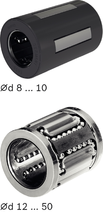 Linear bushings Compact LB, 10, with two seals, not lubricated