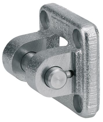 Fastening elements for electromechanical cylinders Clevis mount on the belt side drive