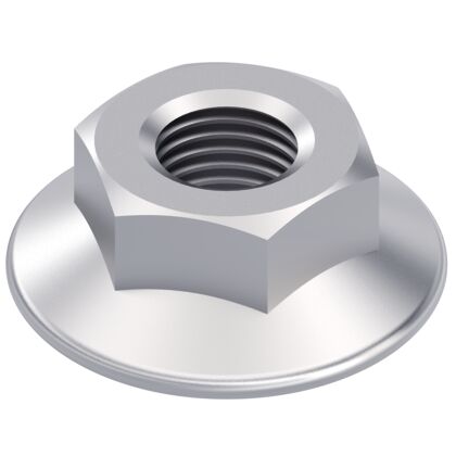Flange nut, T-bolt Flange nut 10 mm slot M8