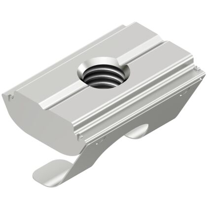 Sliding block, sliding block profile Swivel-in sliding block, with spring groove 10 steel, stainless M6 - артикул: 3842547807