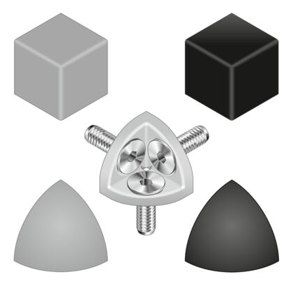 Cover cap corner bracket (cube) R30x30, black