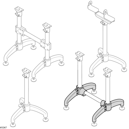 Leg set STS Foot STS, two-leg with flange