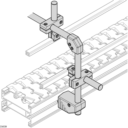 Holder for lateral guides, flexible Crosspiece