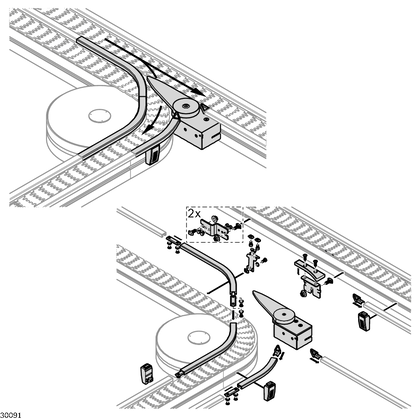 Diverter 45° diverter, left, VFplus 90